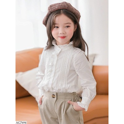 AG7694 ÁO SƠ MI PHỐI BÈO CHO BÉ GÁI