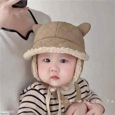 M4383 MŨ LÓT LÔNG TAI GẤU CHO BÉ