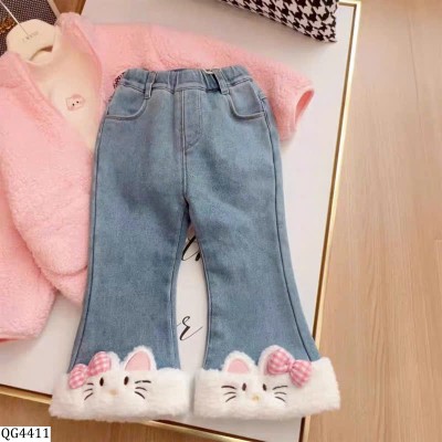 QG4411  QUẦN JEAN ỐNG LOE HELLO KITTY