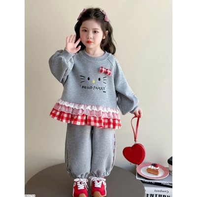 SG11714 SET HELLO KITTY PHỐI CARO REN