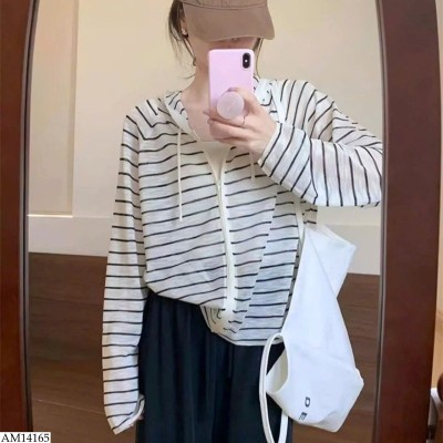 AM14165 ÁO KHOÁC KẺ MỎNG CHO NỮ