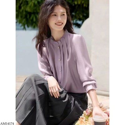 AM14174 ÁO SƠ MI CỔ BÈO NỮ