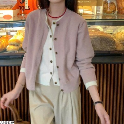 AM14189 ÁO LEN CARDIGAN NỮ GIẢ 2 MẢNH
