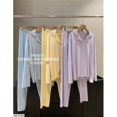 SM3586 BỘ PIJAMA DÀI TAY IN BLUE