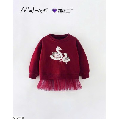 AG7710 ÁO NỈ PHỐI TUA RUA MALWEE