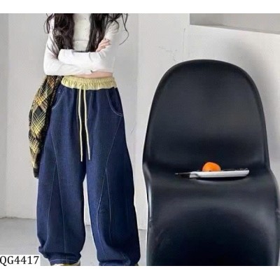 QG4417 QUẦN JEAN SUÔNG PHỐI CẠP