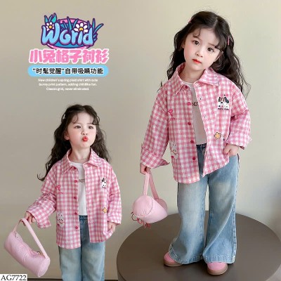 AG7722 ÁO SƠ MI KẺ DÀI TAY CHO BÉ GÁI