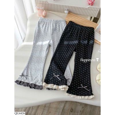 QG4426 QUẦN ỐNG LOE CHẤM BI CHO BÉ GÁI