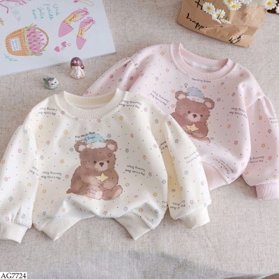 AG7724 ÁO NỈ HOẠT HÌNH CUTE BG