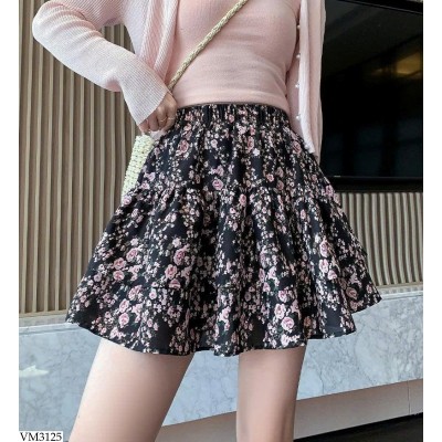 VM3125 VÁY CHỮ A HOA HỒNG NHÍ