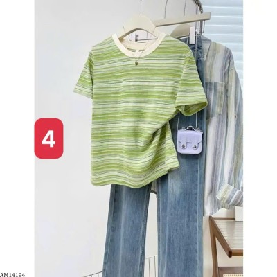 AM14194  ÁO PHÔNG NỮ SỌC NGANG CỔ TRÒN