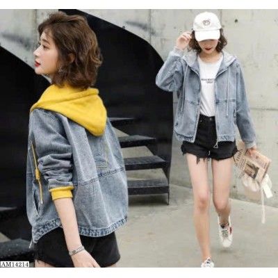 AM14214 ÁO KHOÁC JEAN LIỀN MŨ NỮ GIÁ MỚI