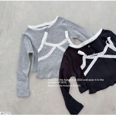 AG7737 SET ÁO 2 DÂY + CARDIGAN PHỐI REN CHO BÉ