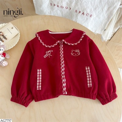 AG7757 ÁO KHOÁC ĐỎ HELLO KITTY NHÀ NINGLI