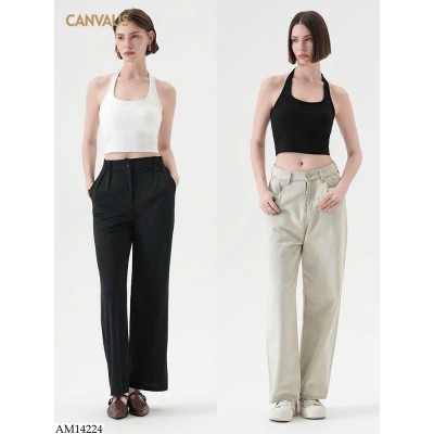 AM14224 ÁO YẾM CROPTOP CANVAUS