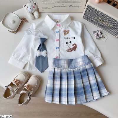 SG11800 SET ÁO SƠ MI CV XẾP LY BG