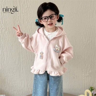 SG11806 SET ÁO KHOÁC NỈ MIX QUẦN JEAN NƠ NINGLI