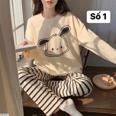 SM3601 BỘ DÀI TAY MẶC NHÀ NỮ CHẤT COTTON