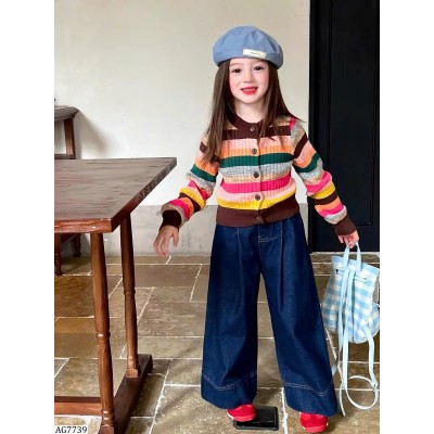 AG7739 ÁO CARDIGAN LEN KẺ BG