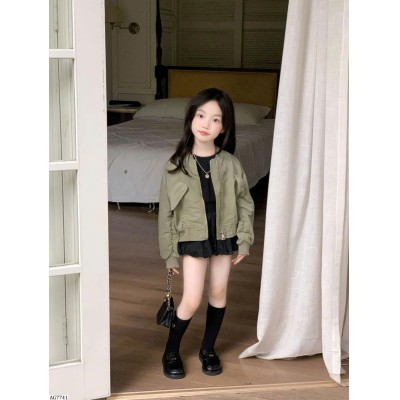AG7741 ÁO KHOÁC BOMBER DÁNG NGẮN