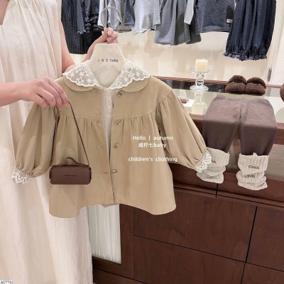 AG7742 SET ÁO CỔ REN MIX ÁO KHOÁC KAKI