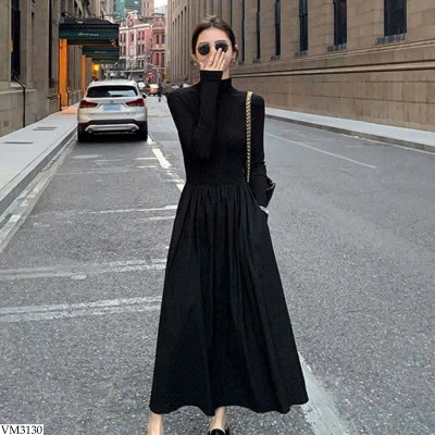 VM3130 VÁY CỔ LỌ DÁNG DÀI CHO NỮ