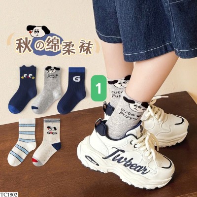 TC1802 SET 5 ĐÔI TẤT CAO CỔ PHỐI HỌA TIẾT CHO BÉ