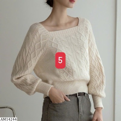 AM14244   ÁO LEN CỔ  VUÔNG