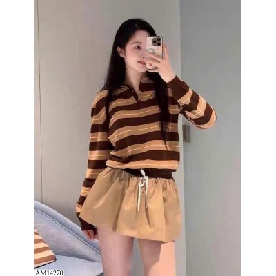 AM14270 ÁO KẺ CỔ KHÓA HÃNG W.G.W.E