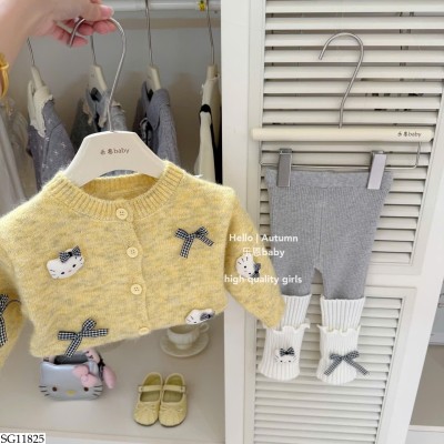 SG11825 SET ÁO LEN MIX QUẦN LEGGING KITTY BG