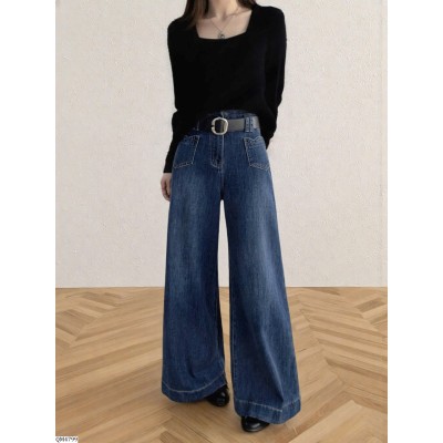 QM4799  QUẦN JEAN MỀM KÈM BELT ANNA