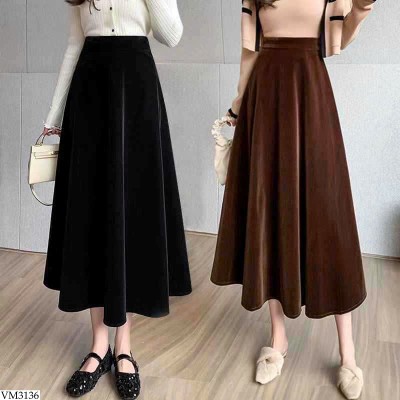 VM3136 CHÂN VÁY NHUNG DÁNG DÀI CHO NỮ