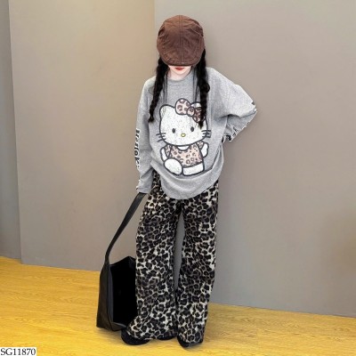 SG11870 SET ÁO KITTY MIX QUẦN DA BEO BG