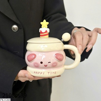PK11260 SET CỐC SỨ HÌNH ĐỘNG VẬT CUTE KÈM TÚI GIẤY