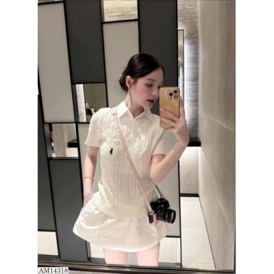 AM14318 ÁO LEN CỘC TAY THÊU NGỰA NỮ