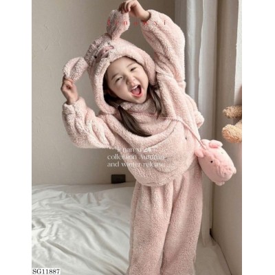 SG11887  BỘ NỈ LÔNG TAI THỎ CHO BÉ