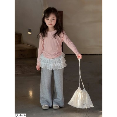 QG4456 QUẦN NỈ SUÔNG PHỐI REN BG