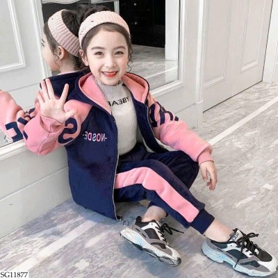 SG11877 BỘ NỈ NHUNG BÉ GÁI giá mới 4/1