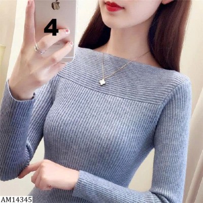 AM14345 ÁO LEN NỮ CỔ NGANG