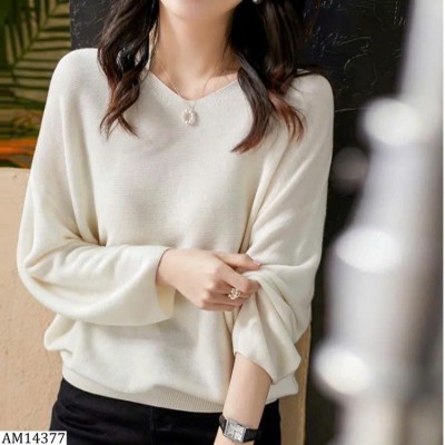AM14377  ÁO LEN DỆT CỔ V