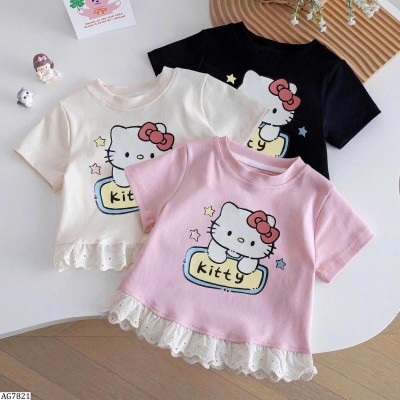 AG7821  ÁO HELLO KITTY PHỐI REN