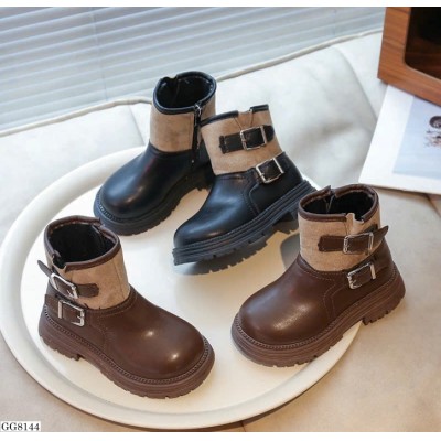 GG8144 GIÀY BỐT MARTIN CỔ LỬNG PHỐI DA LỘN CHO BÉ