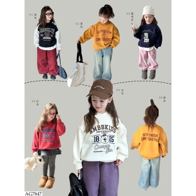 AG7847 ÁO NỈ CHO BÉ GÁI HÃNG AMBBKIDS