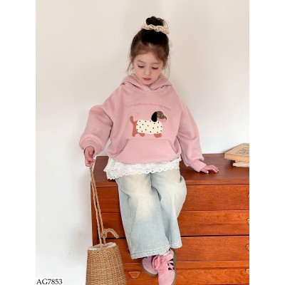 AG7853 ÁO NỈ CHO BÉ GÁI AMBBKIDS
