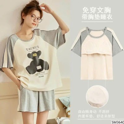 SM3640 BỘ COTTON KÈM BRA TRẺ TRUNG,THOÁNG KHÍ