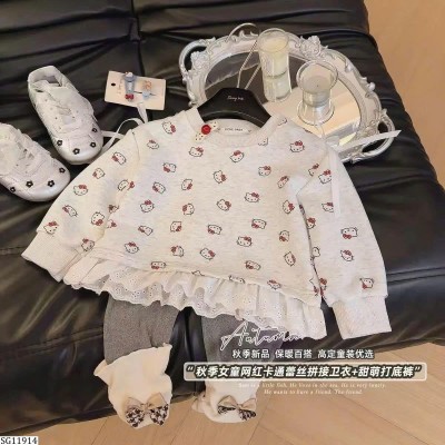 SG11914 SET ÁO NỈ KITTY MIX QUẦN LEGGING