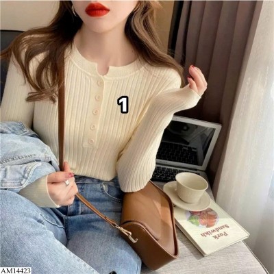 AM14423 ÁO LEN DÀI TAY PHỐI CÚC 