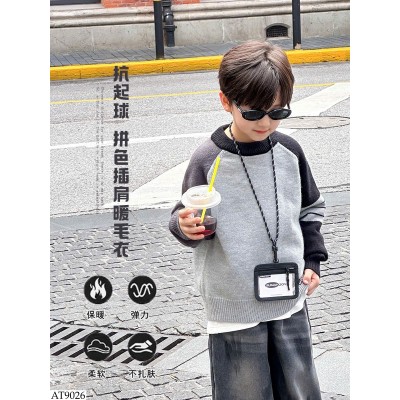 AT9026 ÁO LEN CỔ TRÒN PHỐI MÀU AMBB BT