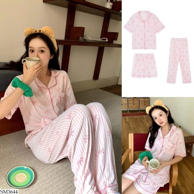 SM3644 BST BỘ NGỦ HOẠ TIẾT 3 MÓN