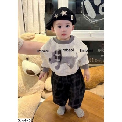 ST6476 SET NỈ MIX QUẦN KẺ CARO